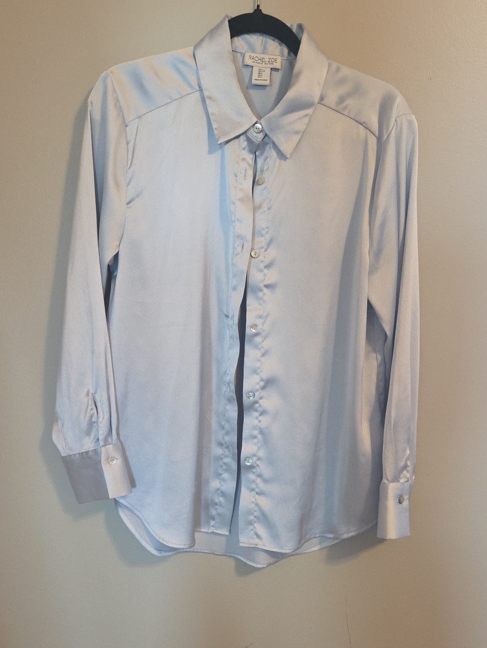 Rachel Zoe Pale Blue Button-Front Dress Shirt